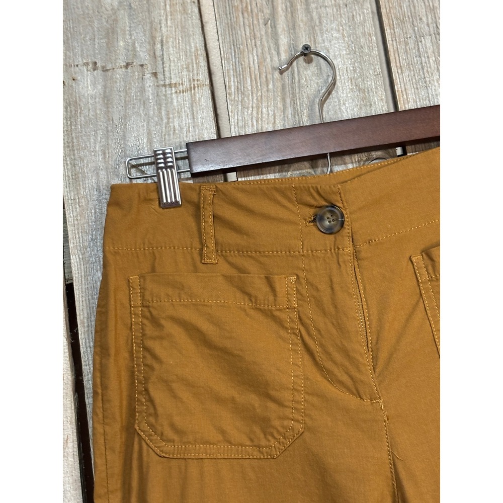 Nicole Miller New York Mustard Yellow Wide Leg Utility Pants Womens Size 2 - Picture 2 of 5